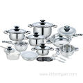 21 Pieces Stainless Steel Wide Edge Cookware Set